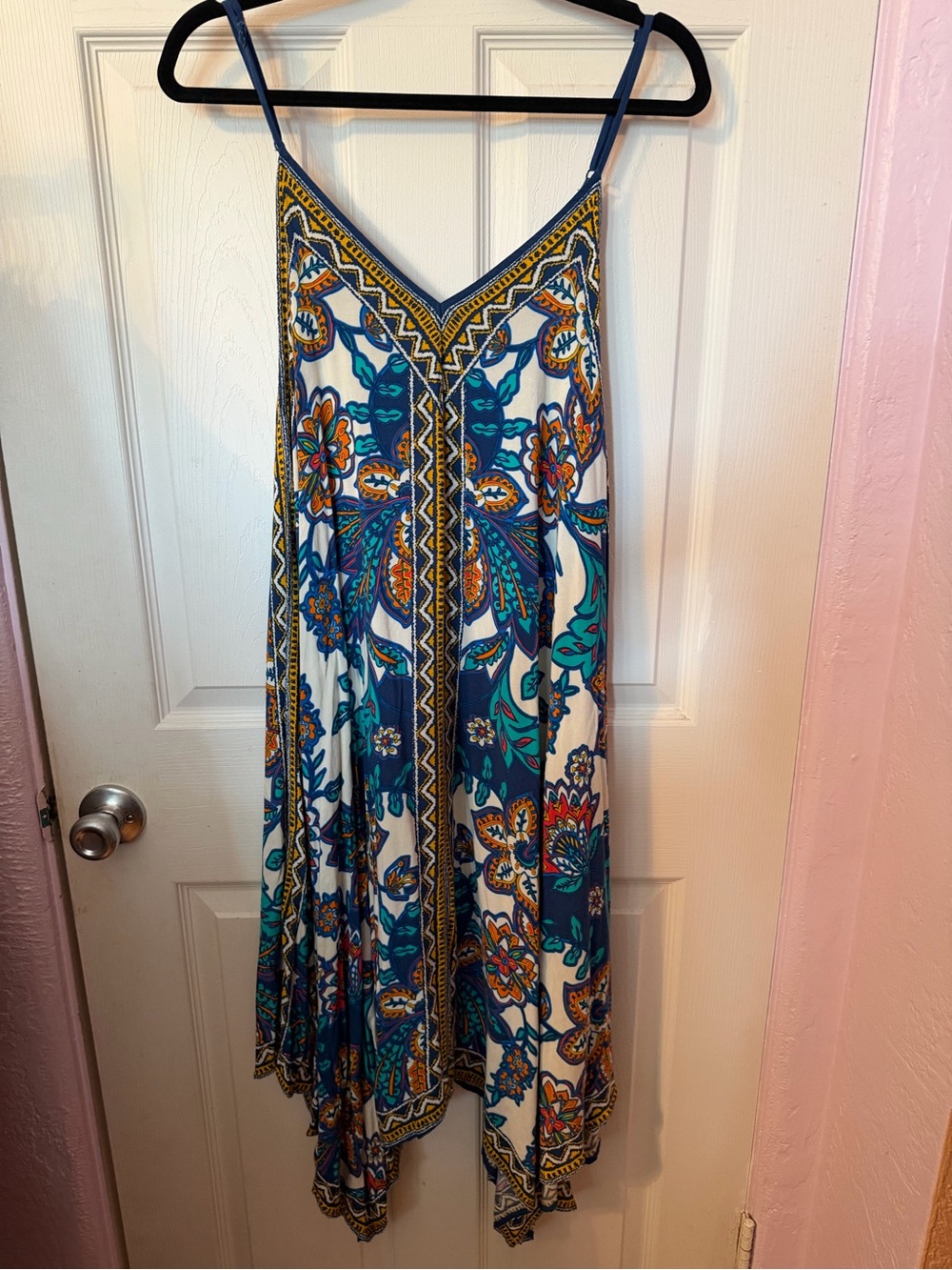 Flying Tomato Teal, Navy & Orange Floral Midi Dress